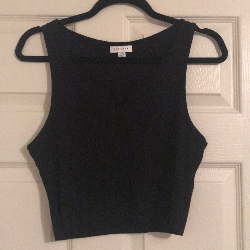 Topshop black ribbed crop top